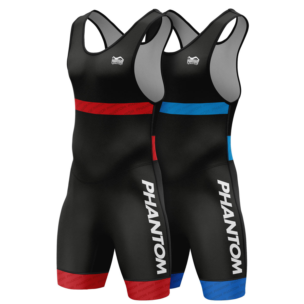 Das Raptor Wrestling Trikot Set von Phantom Athletics enthält Ringertrikots in Blau und Rot, ideal für professionelles Ringsport-Training und UWW-konforme Wettkämpfe. Die enge Passform sorgt für Stabilität und maximale Bewegungsfreiheit im Ringen.