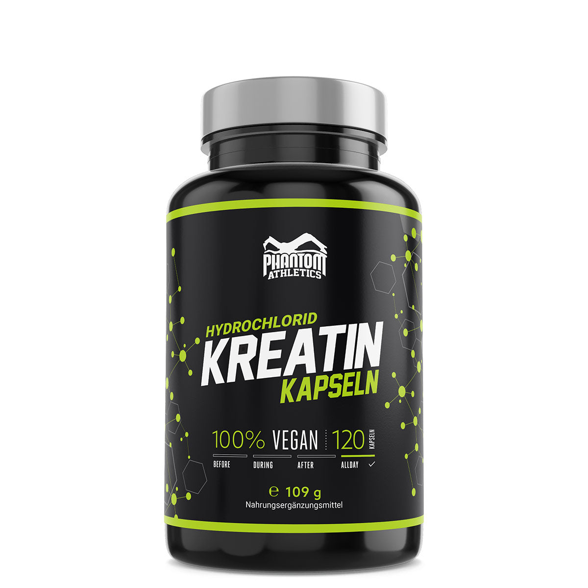 Phantom Kreatin Hydrochlorid für Kampfsportler in praktischer Kapselform.