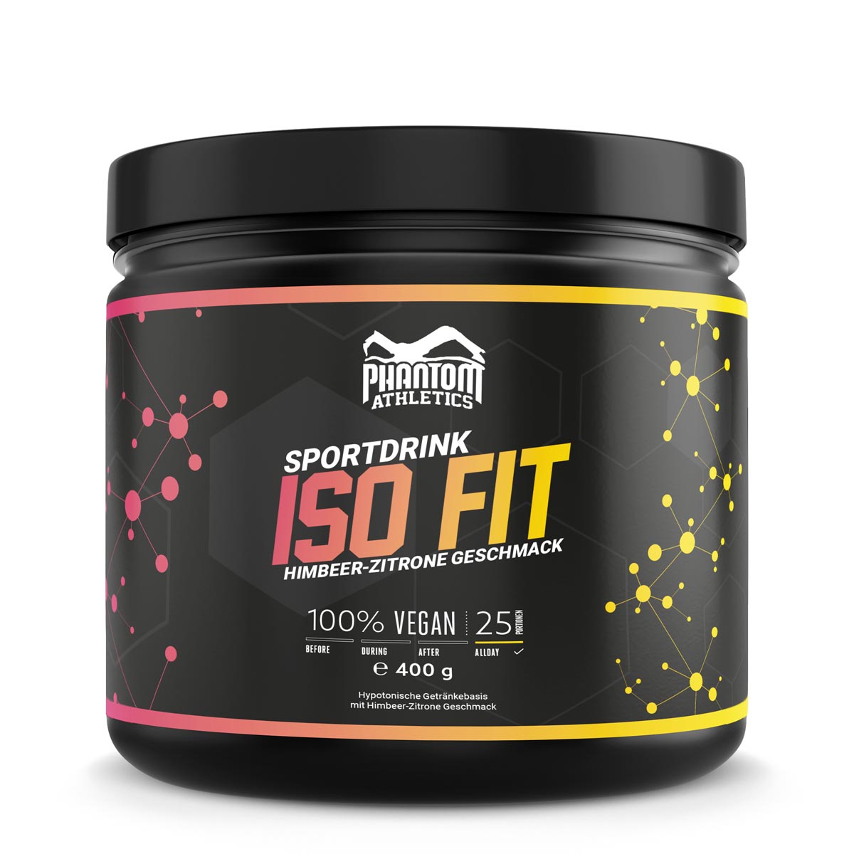 Das Phantom ISO FIT Nahrungsergänzungsmittel versorgt dich im Kampfsporttraining mit allem was du benötigst. Jetzt mit leckerem Himbeer-Zitronengeschmack.