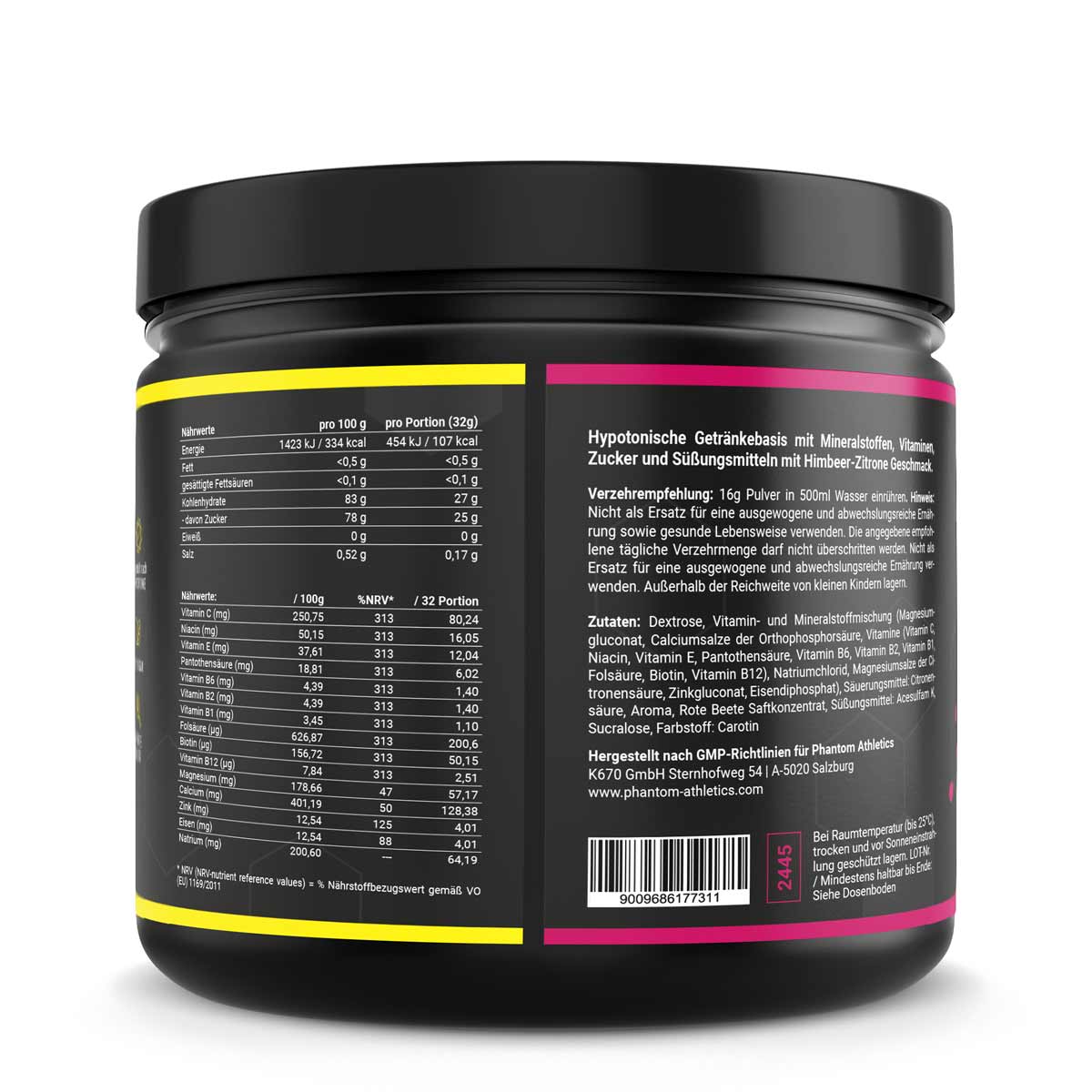 Das Phantom ISO FIT Nahrungsergänzungsmittel versorgt dich im Kampfsporttraining mit allem was du benötigst. Jetzt mit leckerem Himbeer-Zitronen Geschmack und jeder Menge hochwertiger Inhaltsstoffe.