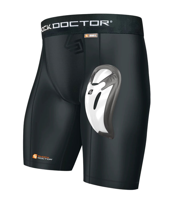 Shock Doctor Groin Protector Shorts with Bioflex Cup Black