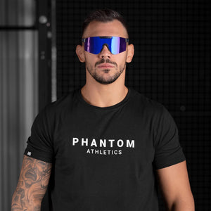 Phantom Athletics DELTA Sonnenbrille mit blau verspiegelten Gläsern – optimale Sicht beim Grappling oder Jiu-Jitsu-Training in der Sonne. Leichtes, sportliches Design für Training und Lifestyle.