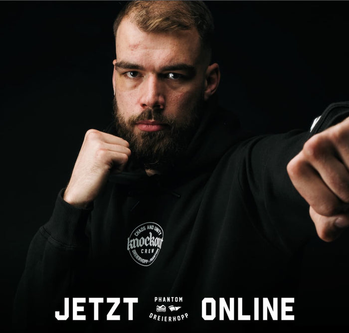 Phantom Athletics X Dreierhopp Kollektion - Knockout-Crew - Hoodie in Schwarz