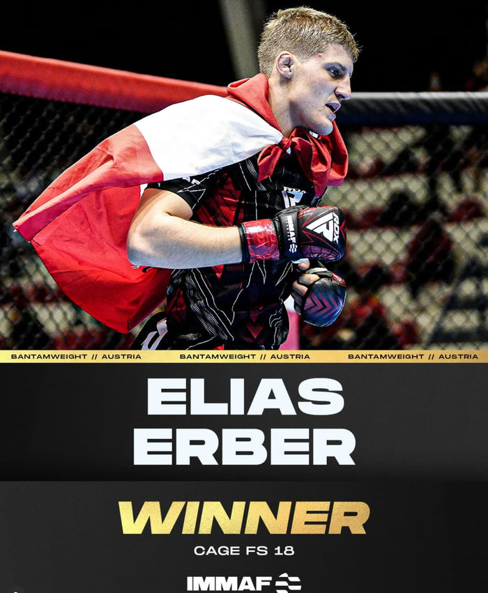 MMA-Fighter Elias Erber als Sieger bei der Cage Fight Series (CFS) 18
