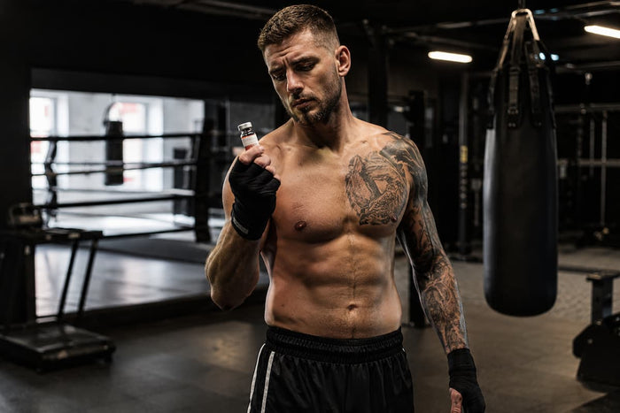 Kampfsport-Athlet mit MK-677 im Gym