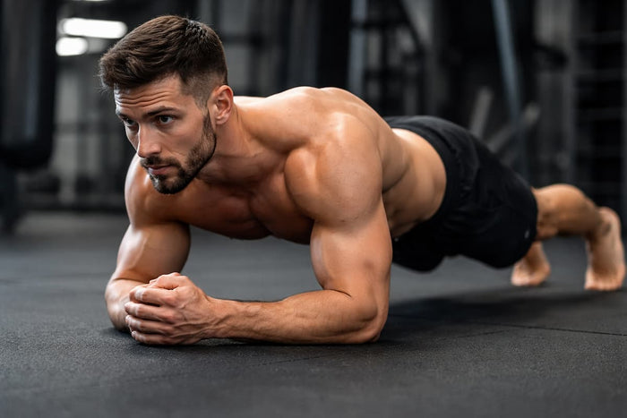 Kampfsportler im Plank