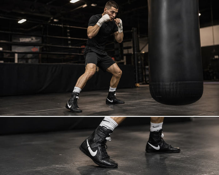 Boxer im Training mit den Nike HyperKO 3 Boxschuhen