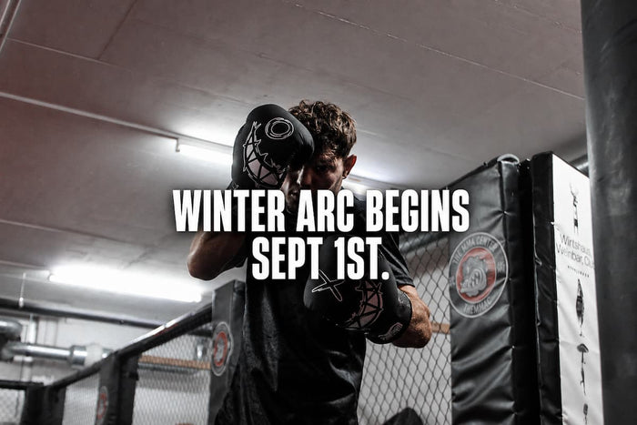 MMA-Fighter Dominik Laritz mit Phantom Athletics Boxhandschuhen und Trainingsshirt im Gym während dem Training