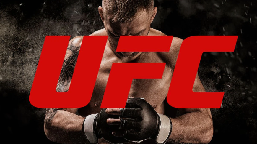 UFC-Logo mit Athleten-Background. Quelle: https://www.combatarena.at/blogs/guide/die-gewichtsklassen-der-ufc