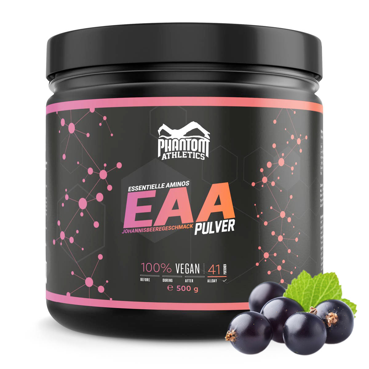 Phantom EAA - Essential Amino Acids with Blackcurrant Flavor. For optimal care in martial arts.