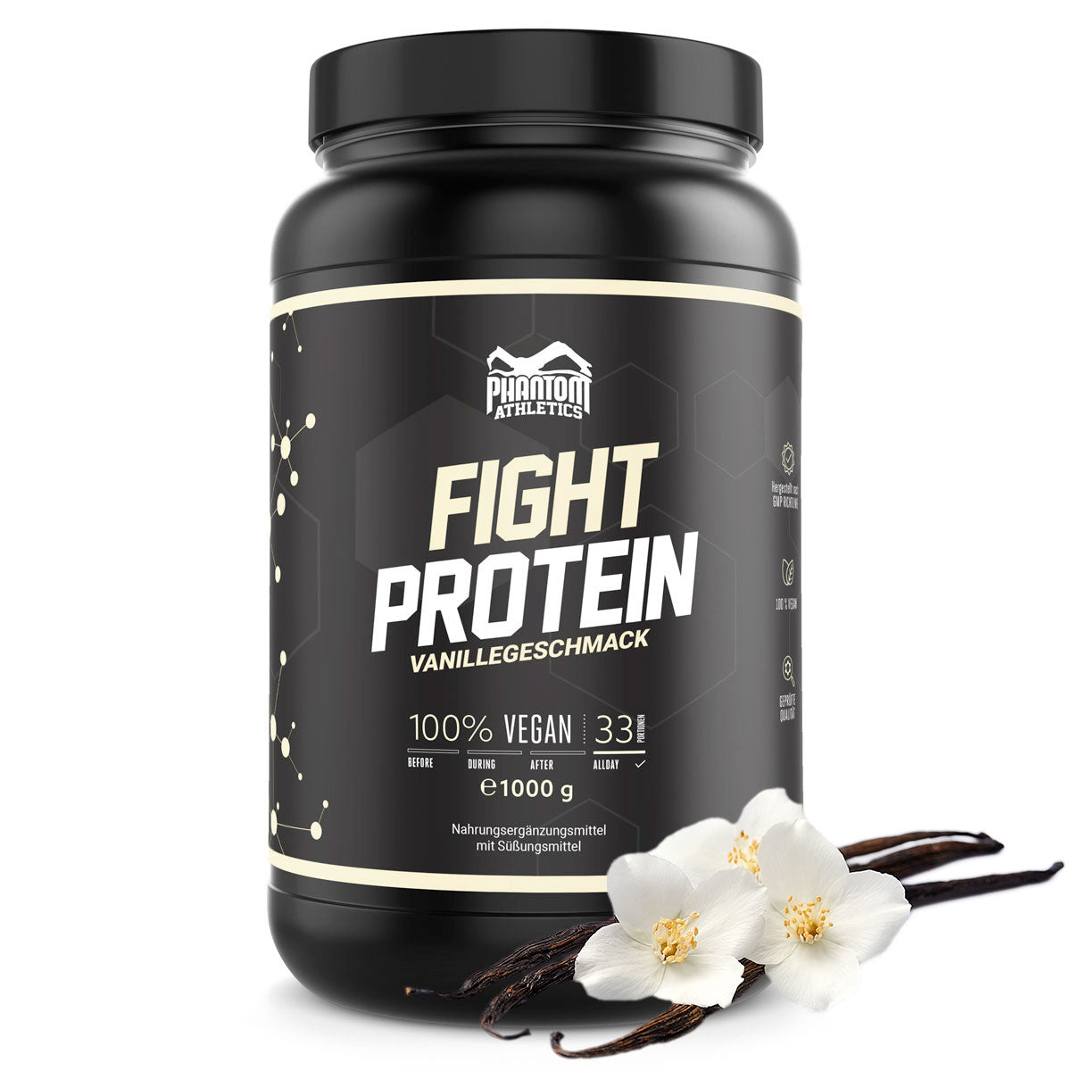 Phantom FIGHT Protein für Kampfsportler mit Vanille Geschmack.
