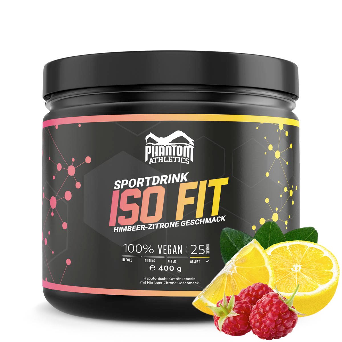El complemento nutricional Phantom ISO FIT te proporciona todo lo necesario para el entrenamiento de artes marciales. Ahora con un delicioso sabor frambuesa-limón.