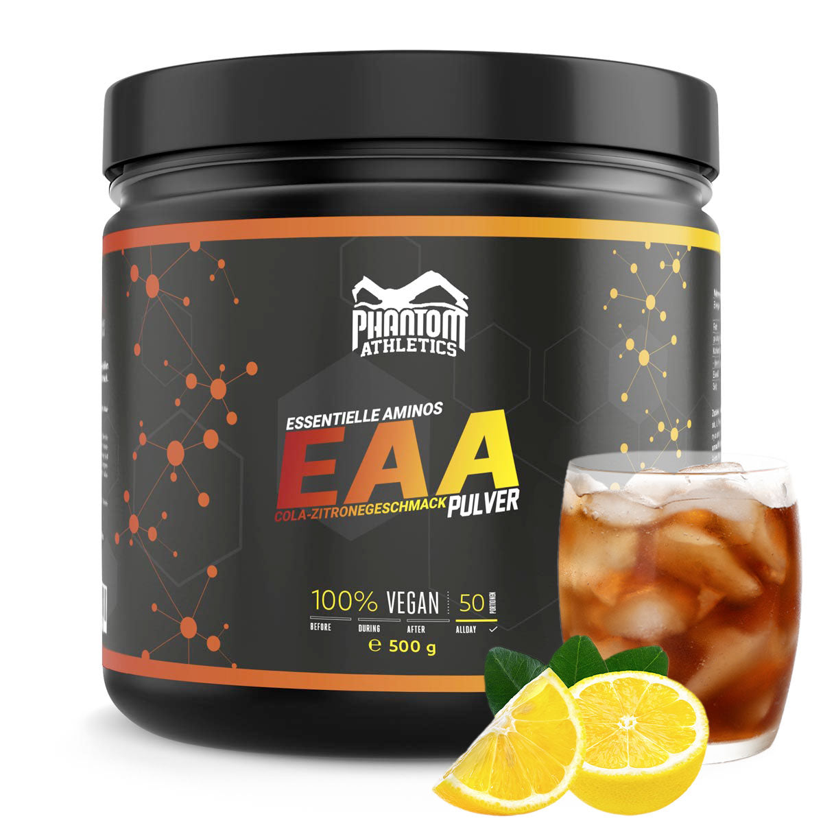 Phantom EAA amino powder for martial arts. Ideal protein supply for your next fight. Whether MMA, Muay Thai, boxing, BJJ or kickboxing. With the EAA in cola flavor you can take your martial arts to the next level.
