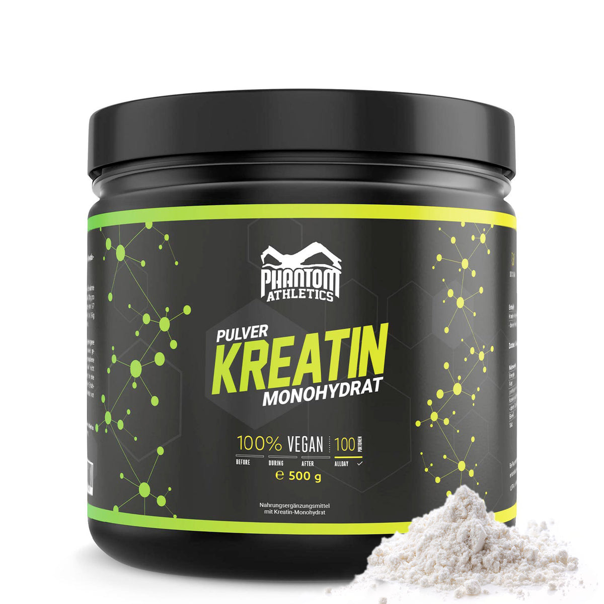 Phantom creatine monohydrate powder for more power and energy in martial arts.