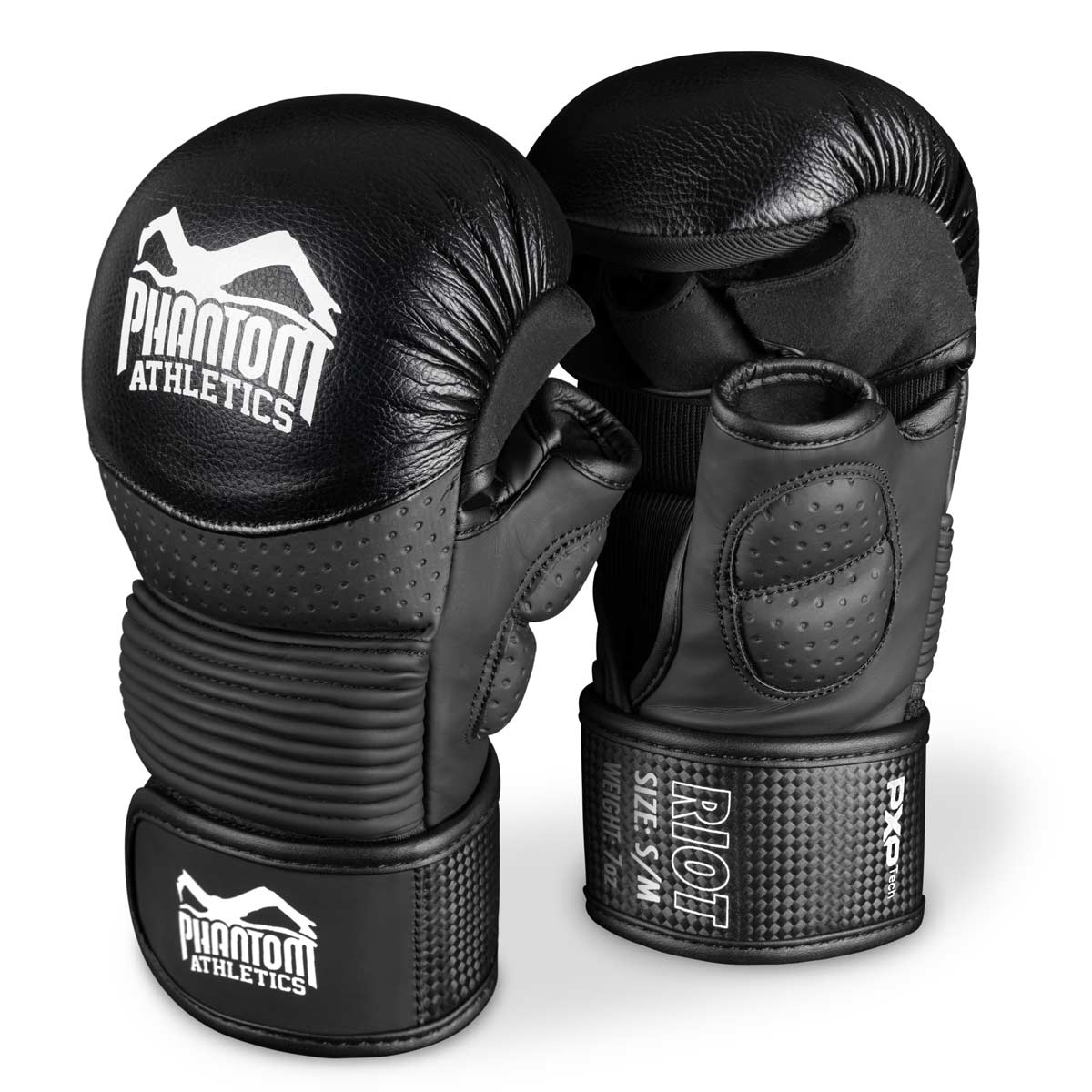 As luvas de sparring Phantom RIOT PRO MMA. Ideal para o seu treinamento de artes marciais e competições amadoras. As luvas de MMA da mais alta qualidade e seguras do mercado. Ajuste perfeito e qualidade superior para treinamento e sparring.