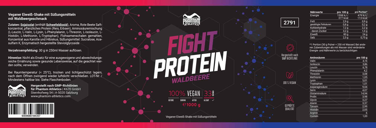 FIGHT Protein - Waldbeere - 1000g