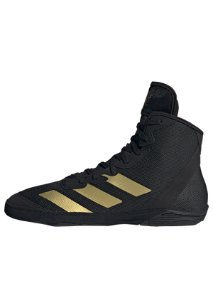 Der Adizero Ringerschuh von Adidas. Das neue Topmodell für alle die mehr auf der Matte wollen. MIt super Passform und Grip in Training und Wettkampf. Sehr schlank und flach gebaut. Ohne Kompromisse sorgt der Adizero für perfekten Halt in deinem Ringen. Code: 3207