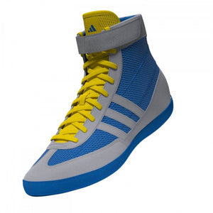 Die Adidas Combat Speed 4 Wrestling Shoes sind perfekt für dynamische Bewegungen im Ringen und Grappling. Das strapazierfähige Material bietet hohen Tragekomfort, und die Sohle sorgt für zuverlässigen Grip auf der Matte. Ideal für Wettkampf und Training.