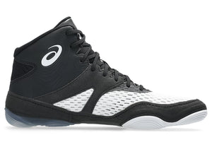 Die weißen Asics Split Elite Wrestling-Schuhe kombinieren ein schlankes Design mit hervorragender Flexibilität und Halt, perfekt für präzise Bewegungen auf der Matte.