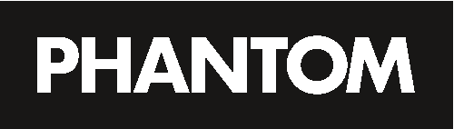 Phantom Athletics Logo mit "Phantom" Schriftzug in weißer Farbe auf schwarzem Hintergrund