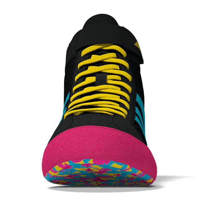 Leichte und bequeme Ringerschuhe in auffälligem Schwarz-Pink von adidas – für maximale Performance im Training und Wettkampf.