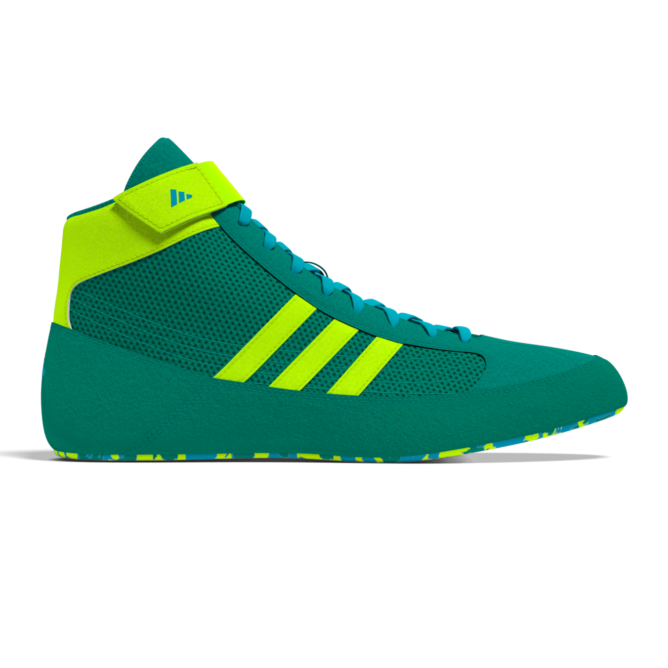 Neon-grüne adidas Havoc Ringerschuhe für Kinder – ideal für Ringen, Grappling und Kampfsport. Leichtes Design mit optimalem Grip für schnelle Bewegungen auf der Matte.