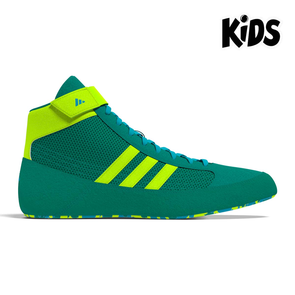 Adidas Havoc Kinder Ringerschuhe in Neon Grün – leichter, atmungsaktiver Schuh für Wrestling, Grappling & MMA.