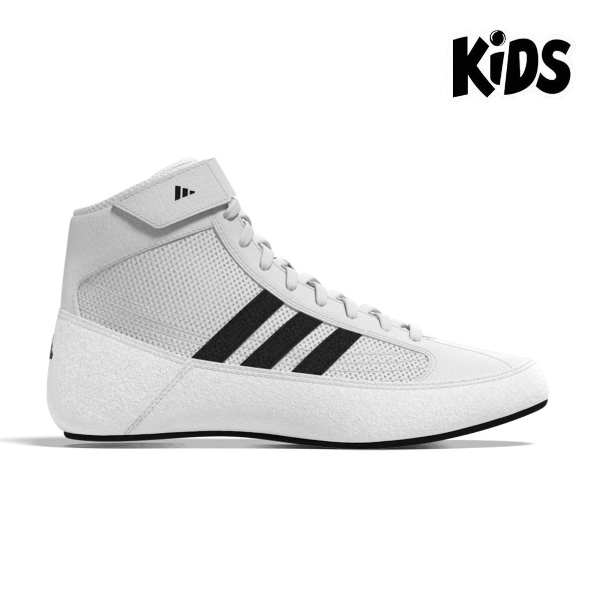 Adidas Havoc Kinder Ringerschuhe in Weiß – atmungsaktives Air-Mesh-Obermaterial für angenehme Belüftung.
