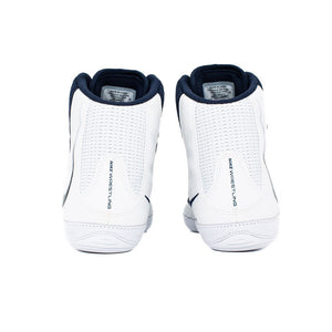 Premium Nike Inflict 4 White/Navy – Ringerschuhe für Training, Sparring und Wettkämpfe im Kampfsport wie Boxen und Wrestling.