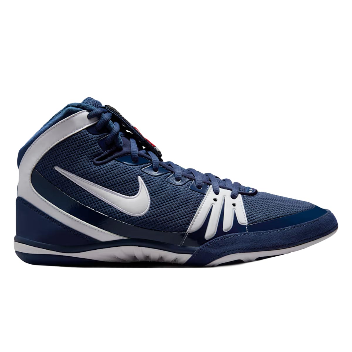 Nike Freek Ringerschuhe in Navy-Blau mit leichtem und atmungsaktivem Material. Perfekt für Wrestling-Athleten, die Komfort und Stabilität auf der Matte suchen.