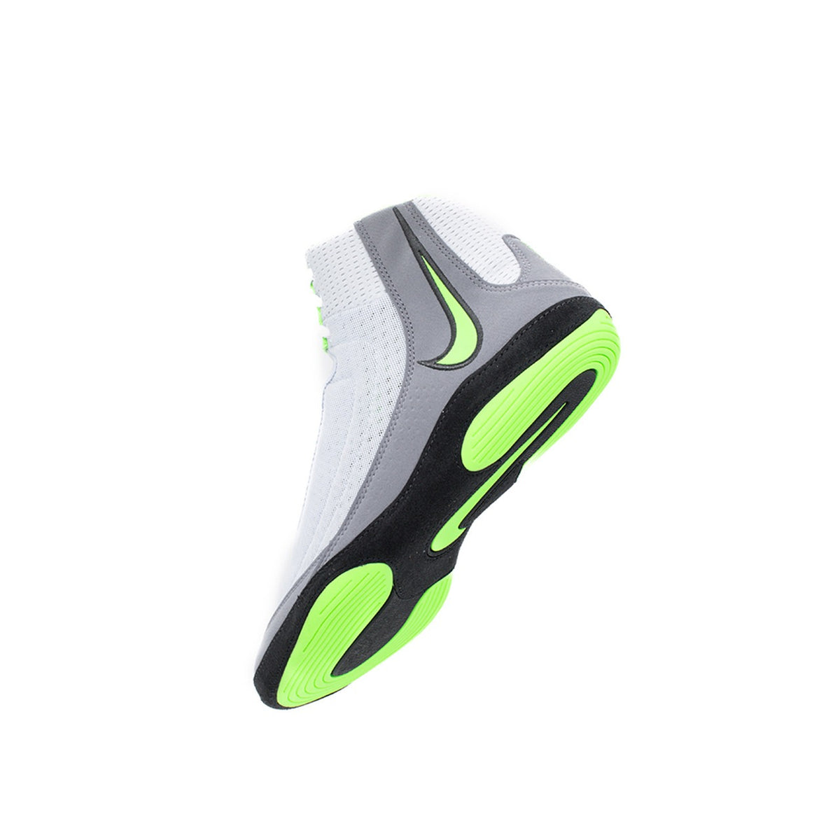 Als hochwertige Kampfsportmarke liefert Nike mit den Inflict 4 Ringerschuhen Grau/Neon optimale Leistung. Die leichte Konstruktion und griffige Sohle unterstützen Techniken im Grappling, Jiu-Jitsu oder Kickboxing sicher und effizient.