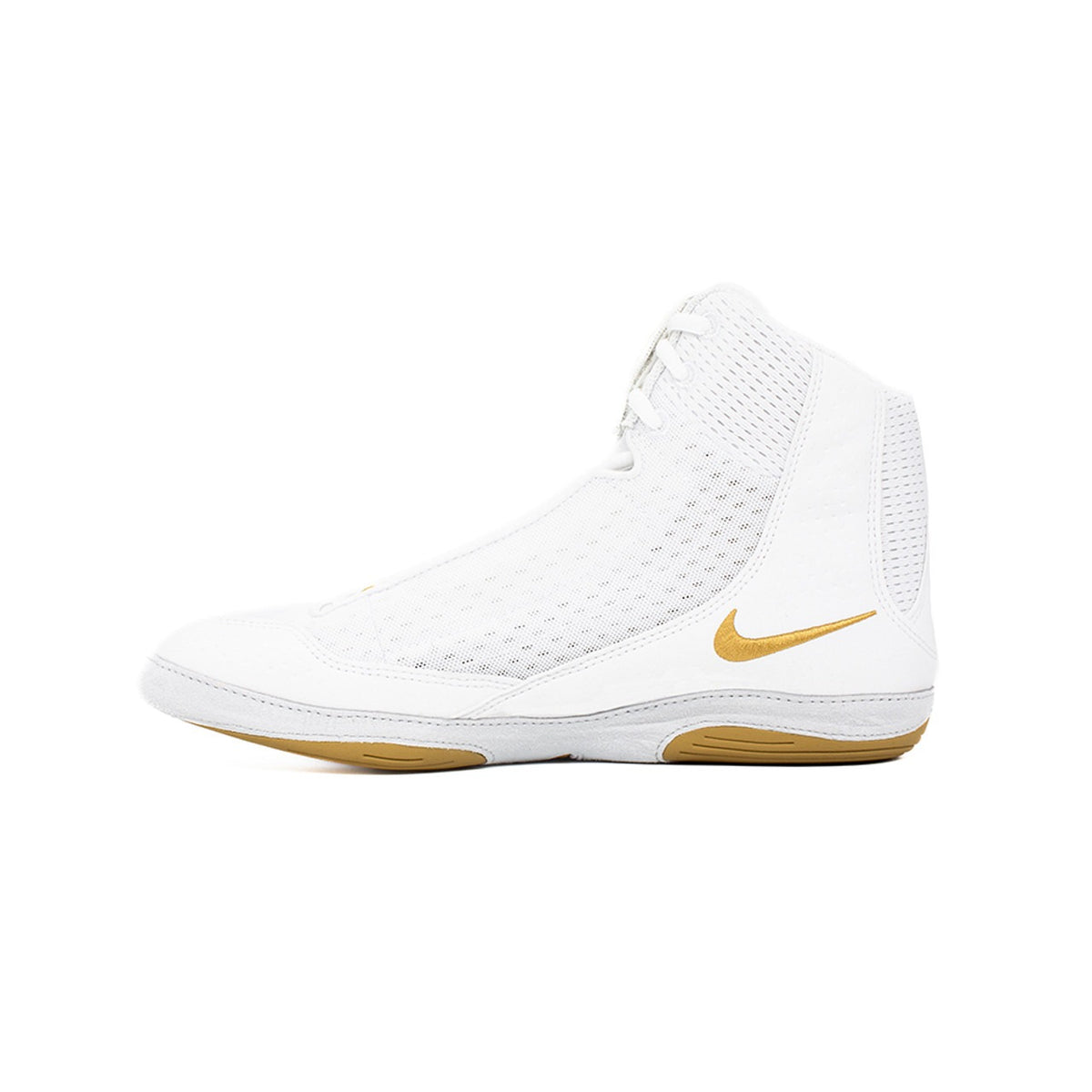 Für fortgeschrittene Kampfsportler sind die Nike Inflict 4 Ringerschuhe erste Wahl im Training und Wettkampf. Mesh-Obermaterial, knöchelstützende Bauform und griffige Sohle liefern ein durchdachtes Gesamtpaket auf Profi-Niveau.