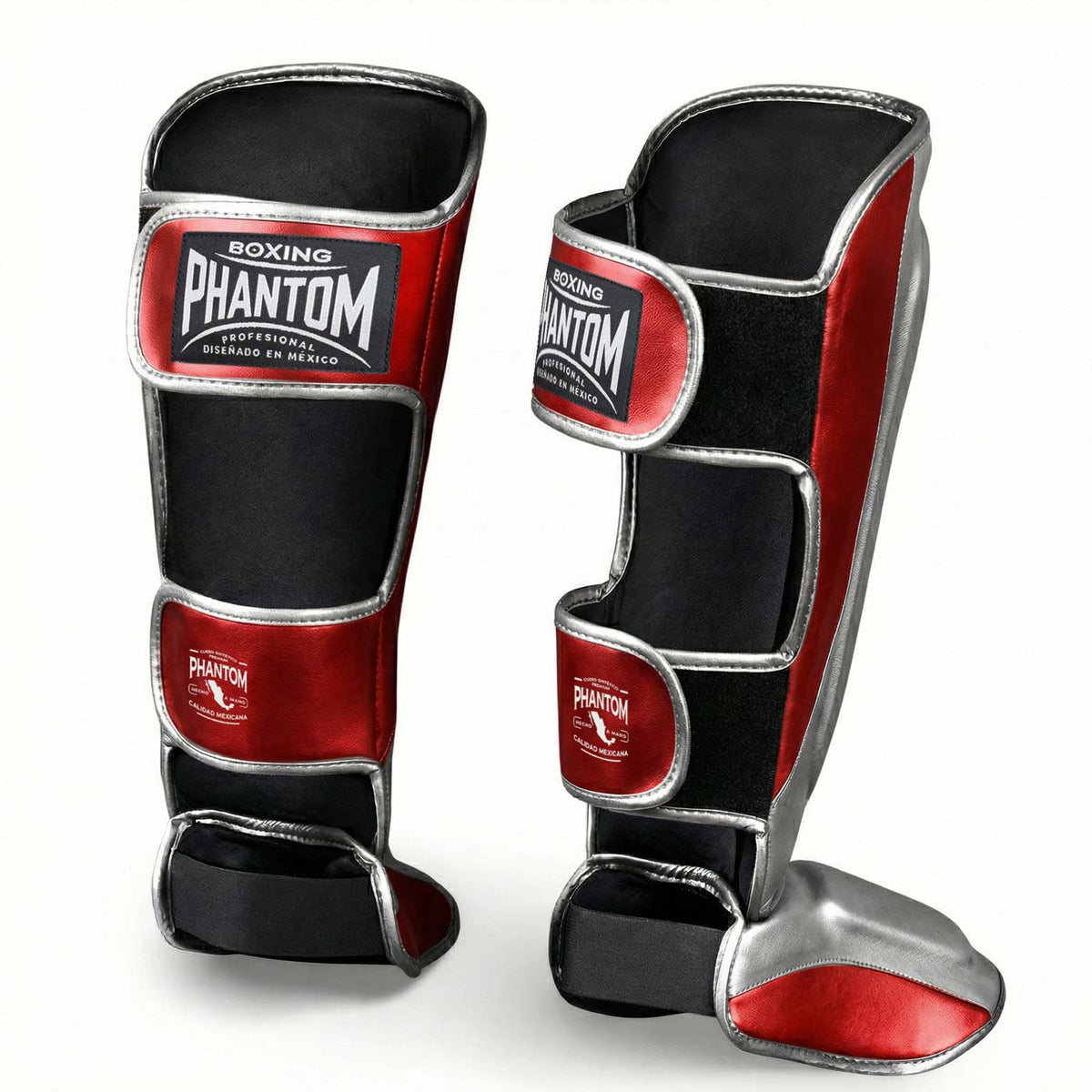 Schienbeinschutz MEXICO - Silber/Rot