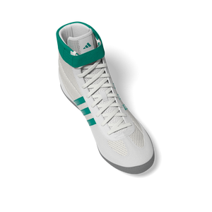 Adidas Combat Speed 4 in Weiß und Grün – optimale Wahl für MMA-Kämpfer, die beim Sparring und Wettkampf höchste Stabilität benötigen.