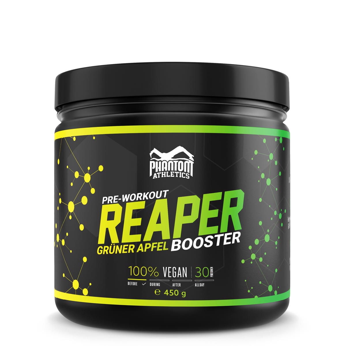 Der Phantom REAPER Pre-Workout Booster für Kampfsport. Mehr Energie und Fokus im Training und Wettkampf für echte Fighter. Mit leckerem Apfel Geschmack und hochwertigen Inhaltsstoffen.