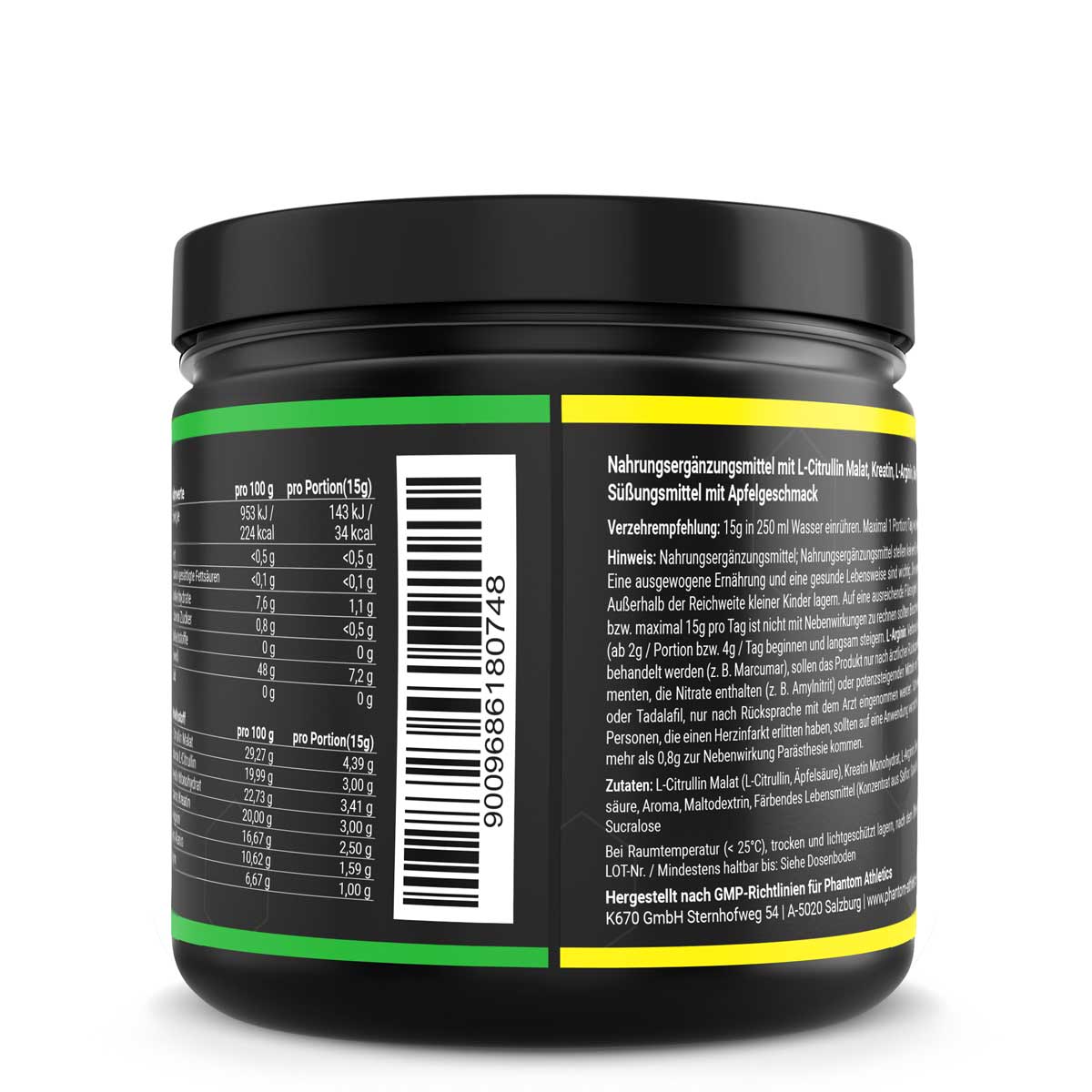 Der Phantom REAPER Pre-Workout Booster für Kampfsport. Mehr Energie und Fokus im Training und Wettkampf für echte Fighter. Mit leckerem Apfel Geschmack und hochwertigen Inhaltsstoffen.