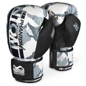 Phantom Athletics Boxhandschuhe Apex Whiteout – hochwertige Boxhandschuhe für Sparring, Training und Wettkampf. Ideal für Boxen, Muay Thai und Kickboxen, mit langlebigem Material und optimaler Dämpfung.