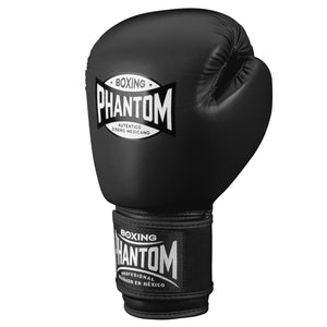 Schwarze Boxhandschuhe der Mexico-Kollektion von Phantom Athletics – inspiriert vom legendären mexikanischen Stil, bieten sie erstklassige Verarbeitung, schlanke Passform und hohe Stabilität für intensives Training.