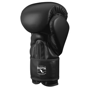 Phantom Athletics Mexico Boxhandschuhe in klassischem Schwarz – ergonomisch geformt mit verlängertem Schaft für optimalen Handgelenk-Support beim Boxen, Kickboxen oder Muay Thai.