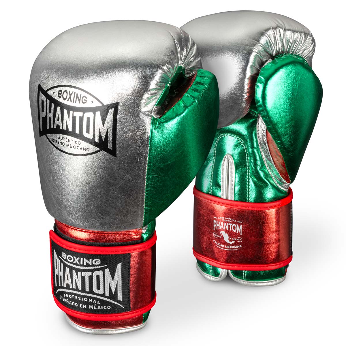 Farbenfrohe Boxhandschuhe von Phantom Athletics im Mexico-Design: Bieten dank ergonomischem Schnitt komfortable Passform und effektiven Handgelenksschutz.