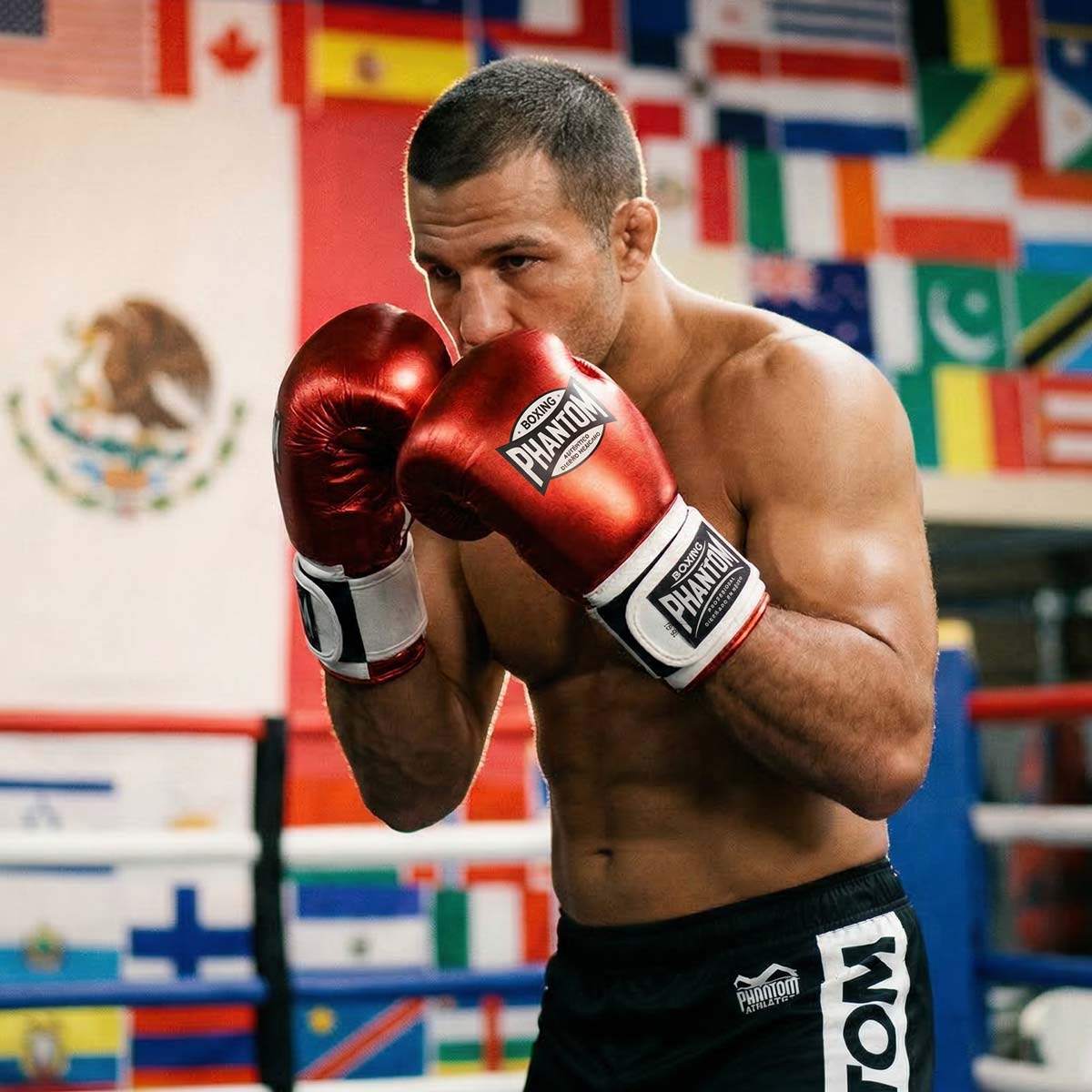Die Phantom Athletics Boxhandschuhe Mexico in Rot/Weiß kombinieren auffälliges Design mit hochwertiger Performance für intensives Boxen, MMA und Kickboxen. Die ergonomische Passform und die starke Polsterung sorgen für präzise Schlagführung und optimalen Schutz im Sparring und Training.