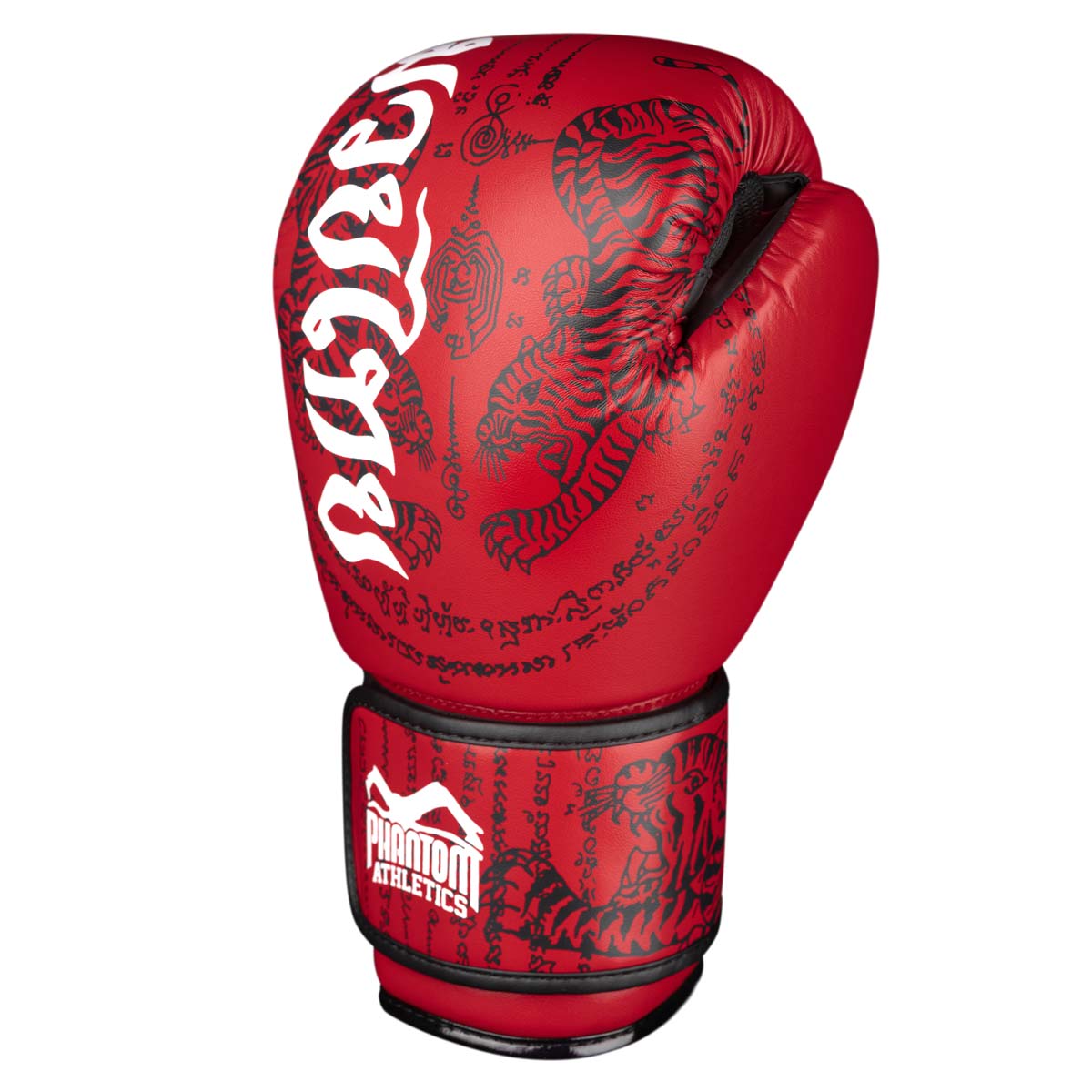 Phantom Muay Thai Boxhandschuh Links in Rot.