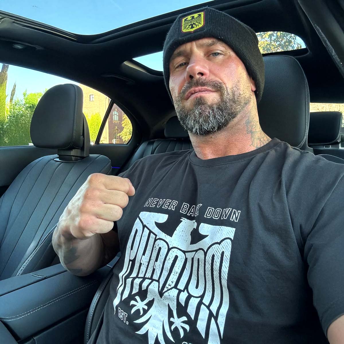 Beanie „Germany“ von Phantom Athletics – schwarze Kampfsport‑Mütze aus 100 % Polyester mit breitem Umschlag und „Germany“‑Patch, ideal für Training, Gym und Freizeit.