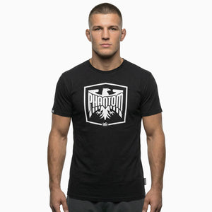 Hochwertiges Phantom Athletics T‑Shirt Germany in Schwarz mit großem Adler‑Print, perfekt für MMA‑Training, Boxen und intensives Workout im Gym.