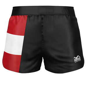 Die Phantom Athletics Fightshorts Fusion-R Team Austria bieten maximale Bewegungsfreiheit für intensives MMA, Grappling und Muay Thai Training. Das ultraleichte, reißfeste Ripstop-Material, der elastische Bund und die Seitenschlitze sorgen für sicheren Halt und dynamische Performance bei jeder Kampfsport-Einheit.