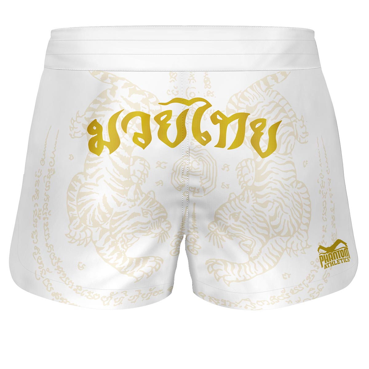 Die Phantom Athletics Fusion Muay Thai Fightshorts White/Gold kombinieren ein modernes Design mit robustem Material. Perfekt für intensives Muay Thai-, Kickbox- und MMA-Training.