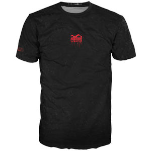 Premium Kampfsport-Shirt EVO+ Bloodshade von Phantom Athletics mit athletischem Schnitt und markantem Schwarz/Rot-Design – ideal für Grappling, Jiu-Jitsu oder Sparring.