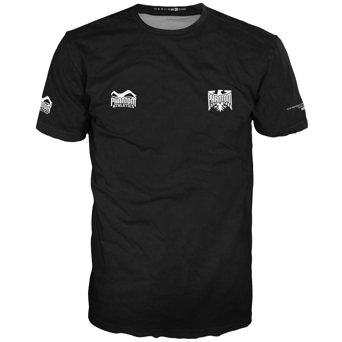 Phantom Athletics Training Shirt Evo „German Eagle“ – ein leichtes Performance-Shirt aus innovativem Interlock-MXP-Material, das weichen Tragekomfort und robuste Langlebigkeit für intensives MMA-, Box- und Muay-Thai-Training bietet.
