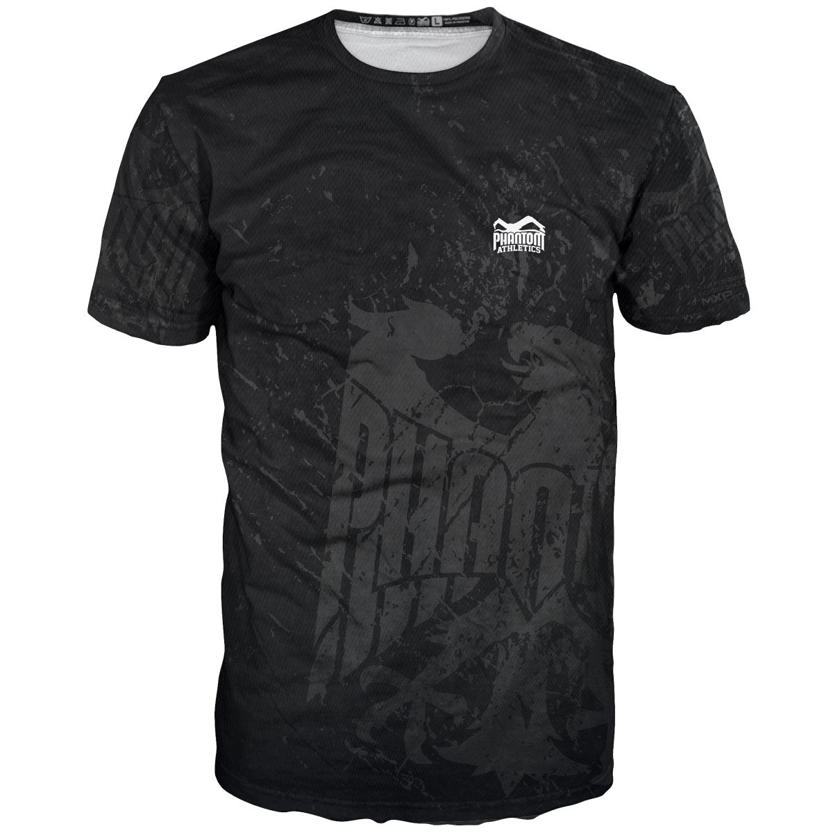 La camiseta de entrenamiento de lucha Phantom EVO con el diseño del equipo de Alemania. Con águila de Alemania y texto "Never Back Down". Ideal para tus deportes de combate, como MMA, Muay Thai, lucha libre, BJJ o kickboxing.