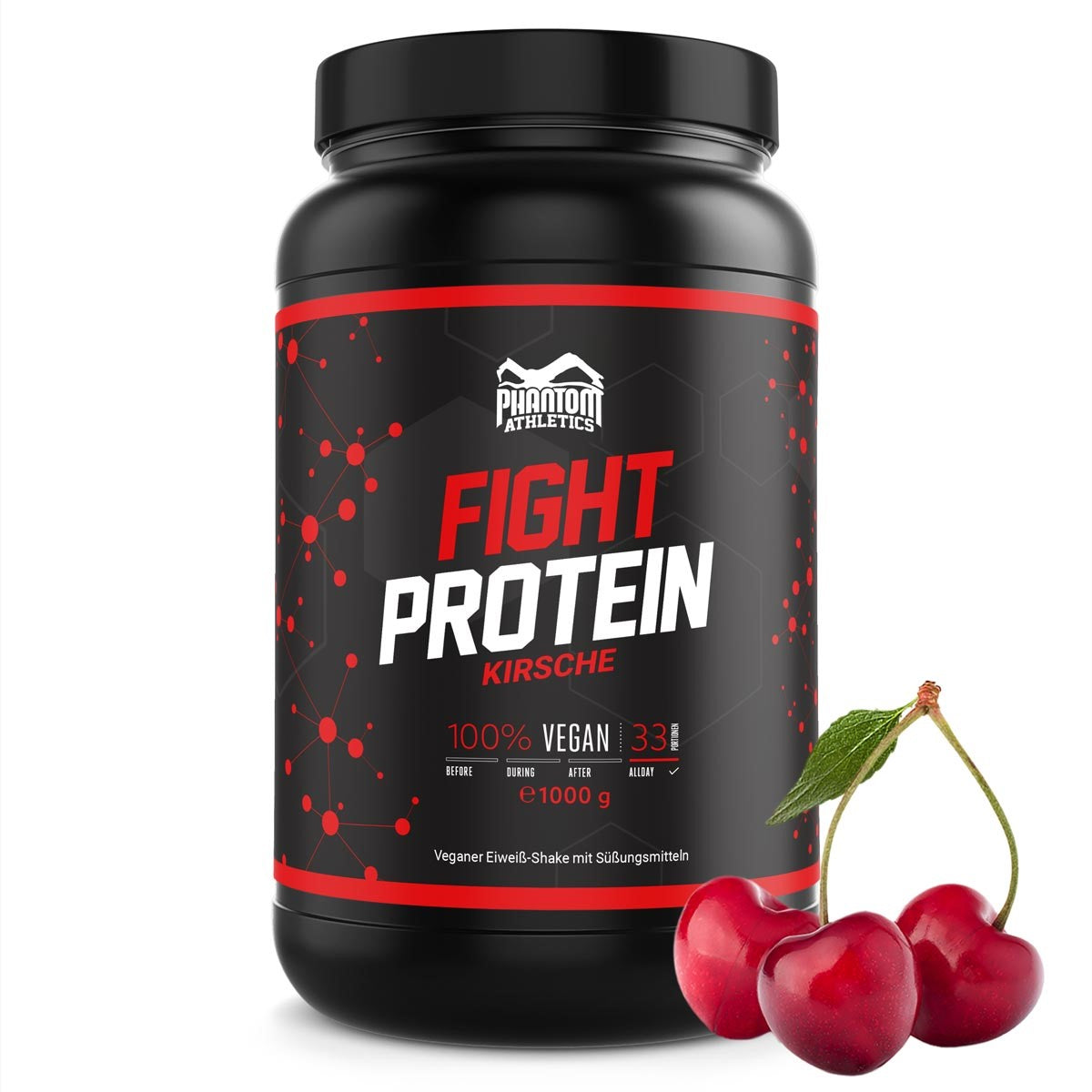 Das Fight Protein Kirsche 1000g von Phantom Athletics ist ein hochwertiges Proteinpulver mit erfrischendem Kirschgeschmack, speziell für Kampfsportler entwickelt. Es unterstützt den Muskelaufbau und die Regeneration nach intensiven Trainingseinheiten im MMA und Thaiboxen.